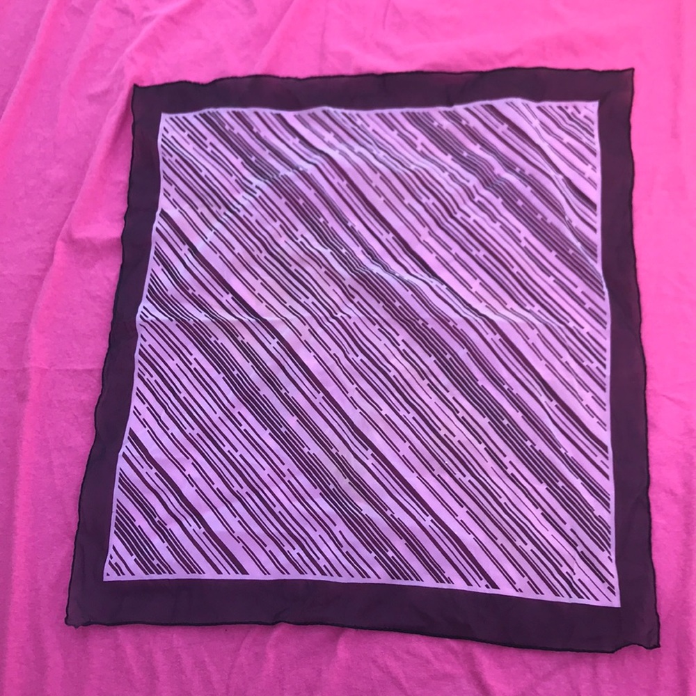 Black and white sheer chiffon scarf